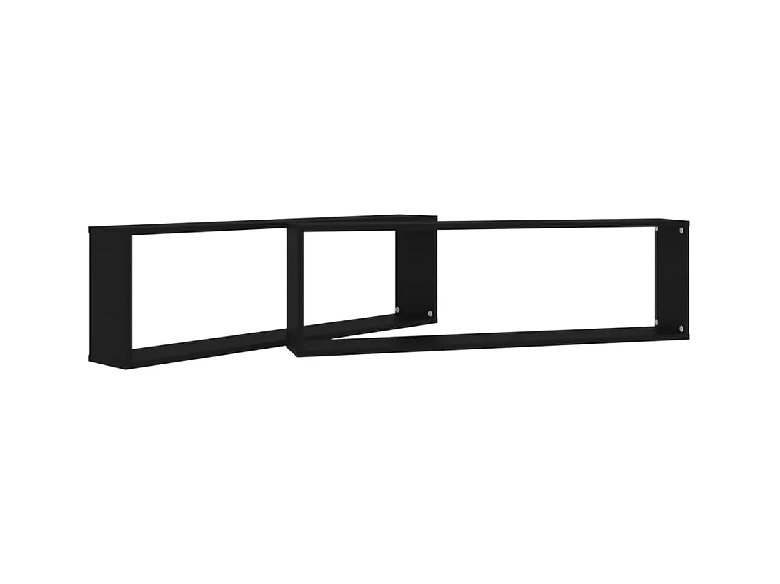 Mensole a cubo da parete 2 pezzi nere 100x15x30 cm in legno ingegnerizzato