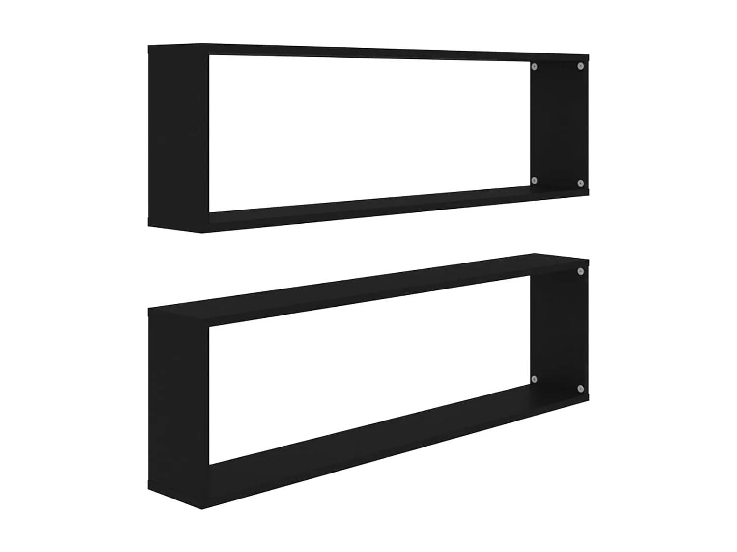 Étagères cube murales 2 pcs noir 100x15x30 cm bois d'ingénierie