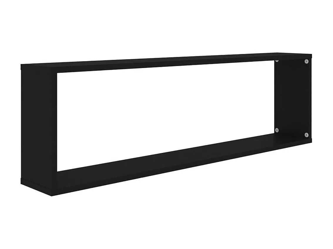Étagères cube murales 2 pcs noir 100x15x30 cm bois d'ingénierie