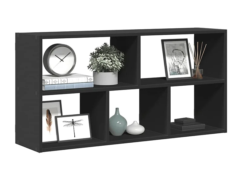 Zwarte wandplank 100x25x50 cm bewerkt hout