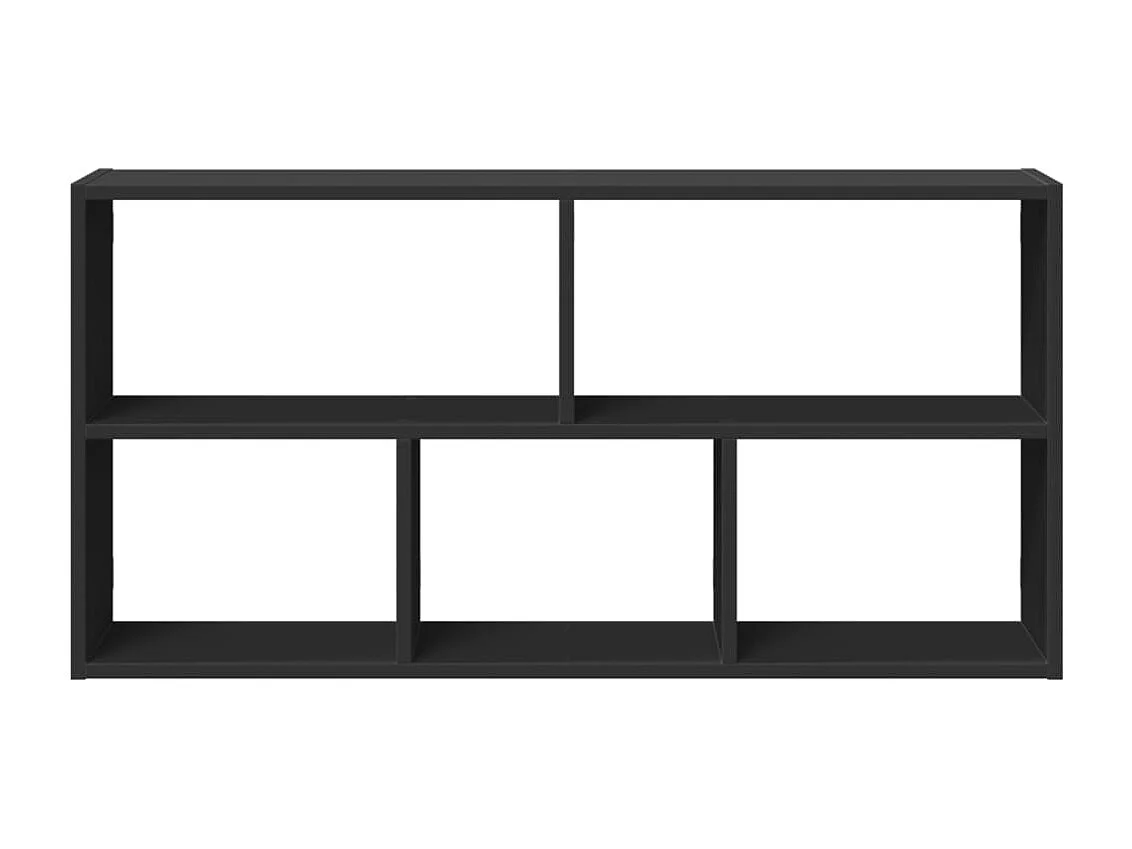 Schwarzes Wandregal 100x25x50 cm Holzwerkstoff