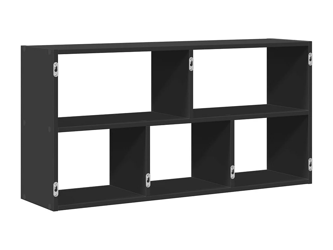 Schwarzes Wandregal 100x25x50 cm Holzwerkstoff