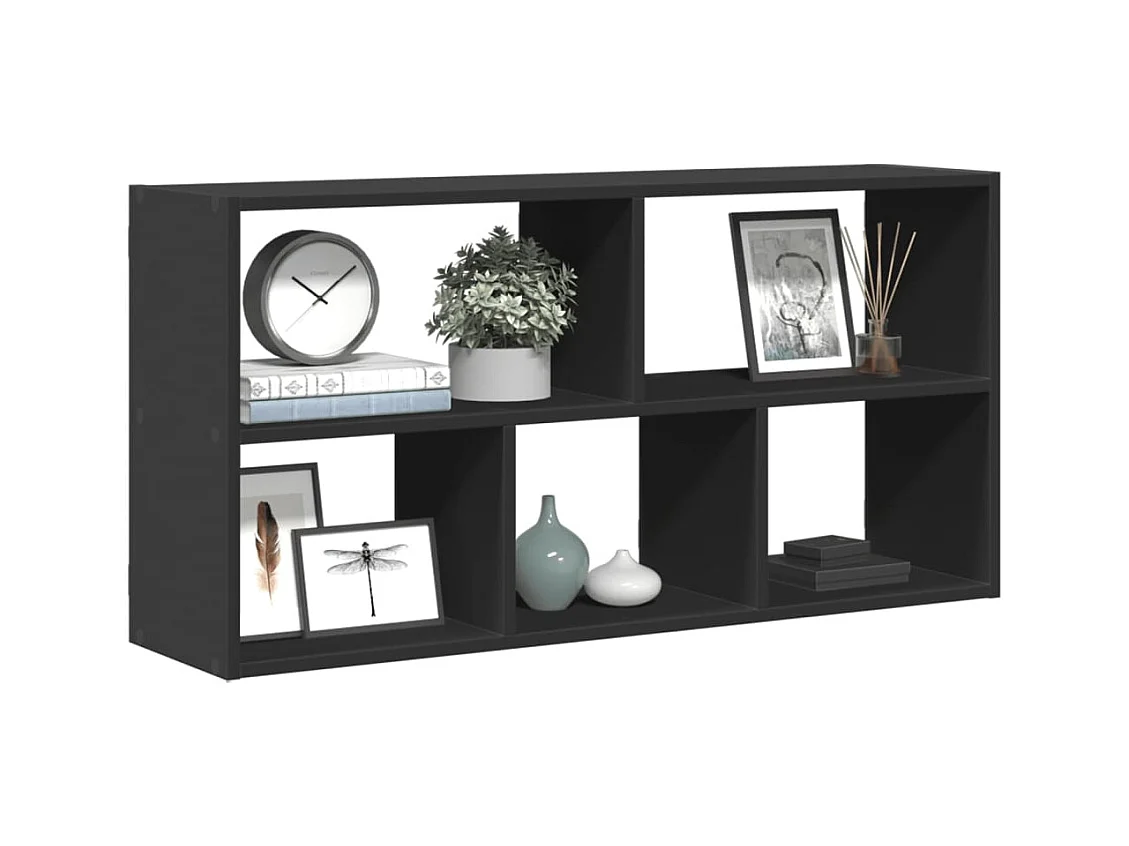 Zwarte wandplank 100x25x50 cm bewerkt hout