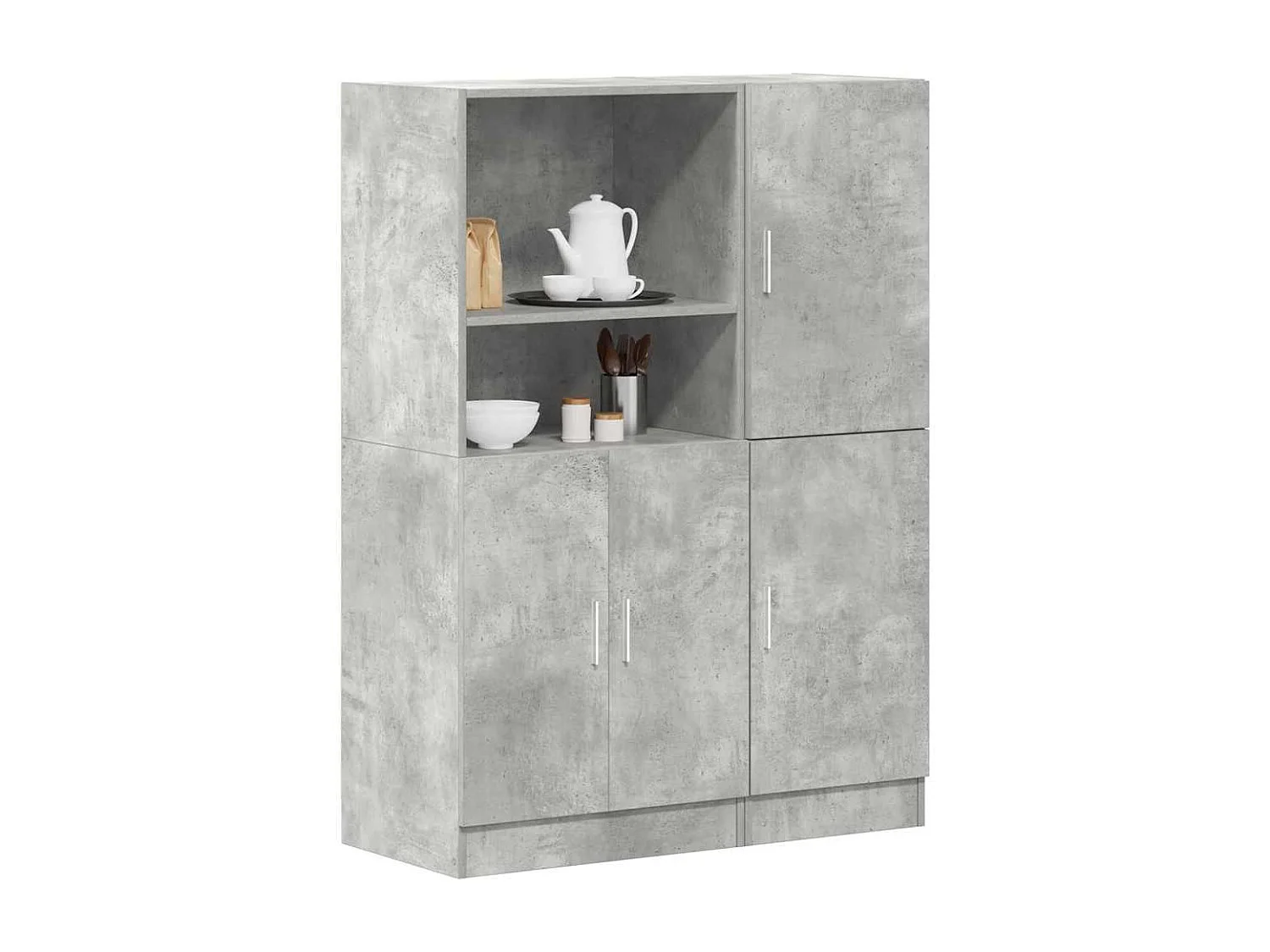 Ensemble d'armoires de cuisine 2 pcs gris béton bois ingénierie