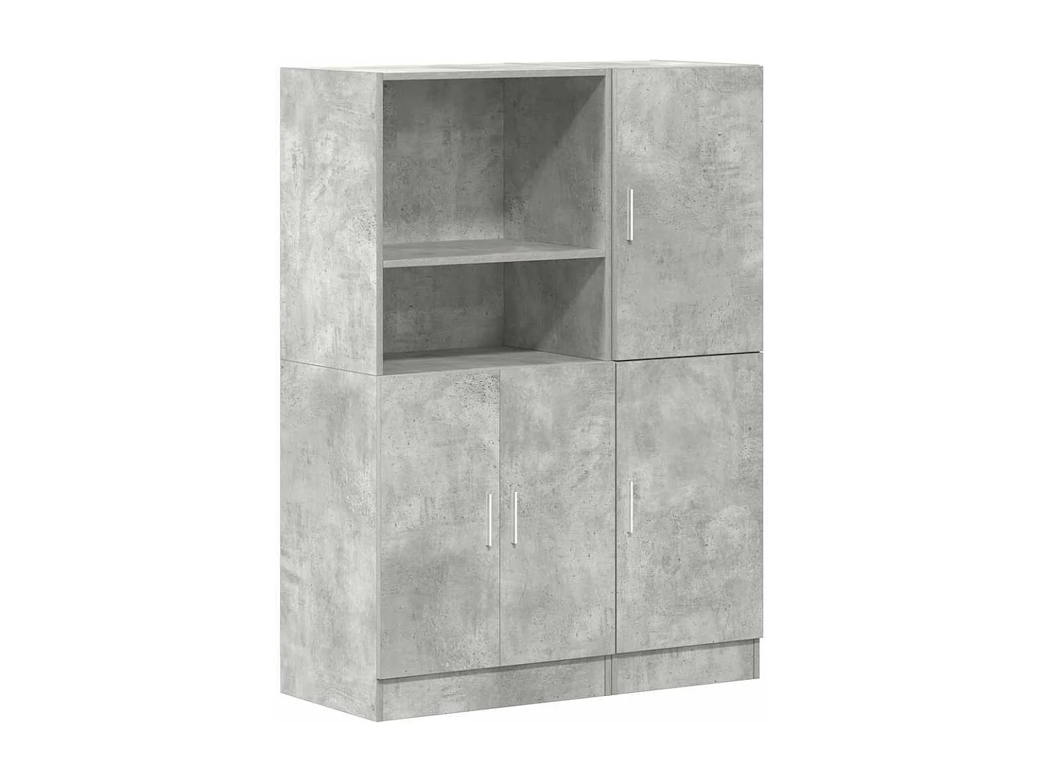Ensemble d'armoires de cuisine 2 pcs gris béton bois ingénierie
