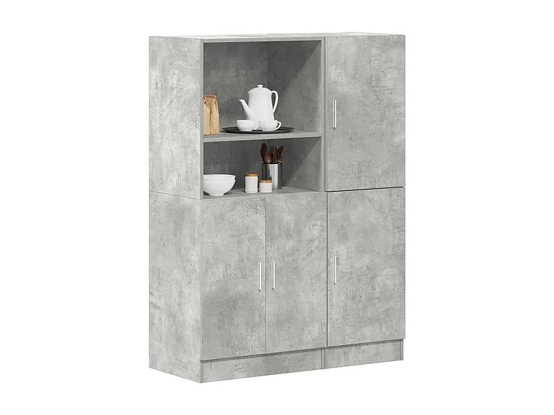 Ensemble d'armoires de cuisine 2 pcs gris béton bois ingénierie