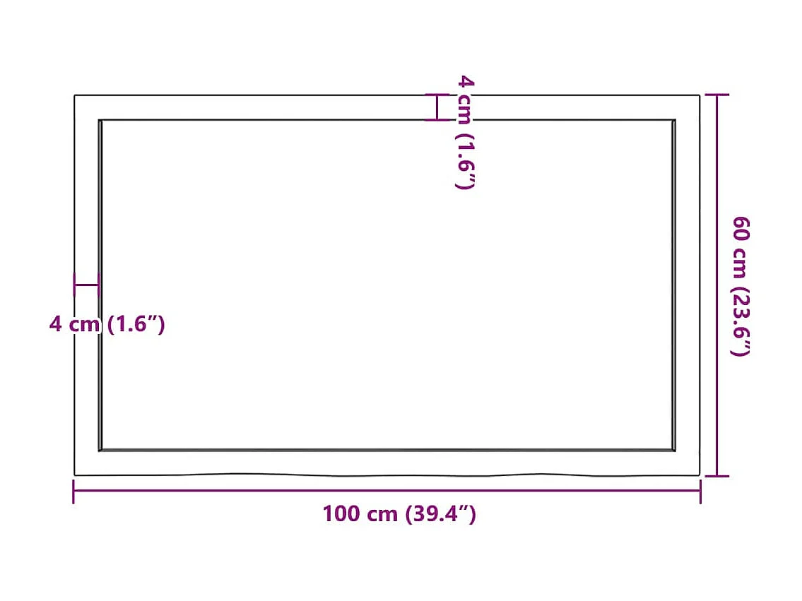 Étagère murale marron foncé bois chêne massif traité