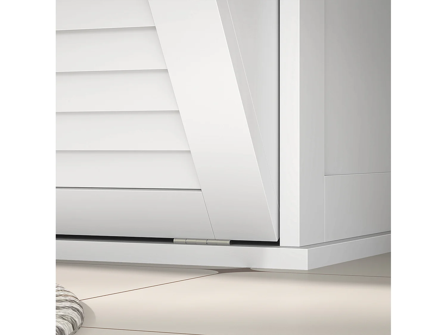 Mueble para ropa blanca con 2 cestas, puertas laminadas, MDF, blanco (70x38x73 cm)