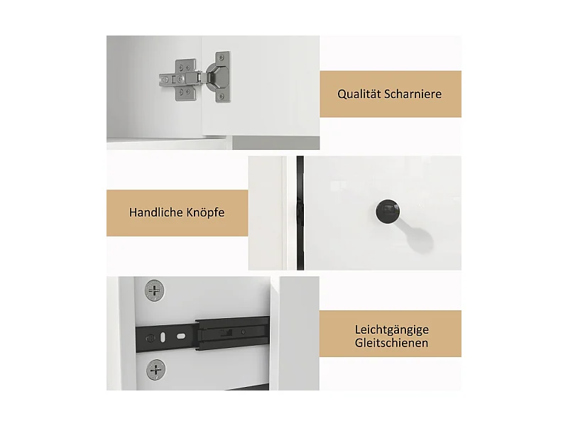 Armoire étroite avec tiroir et étagère réglable, en bois, blanc (20x20x178 cm)