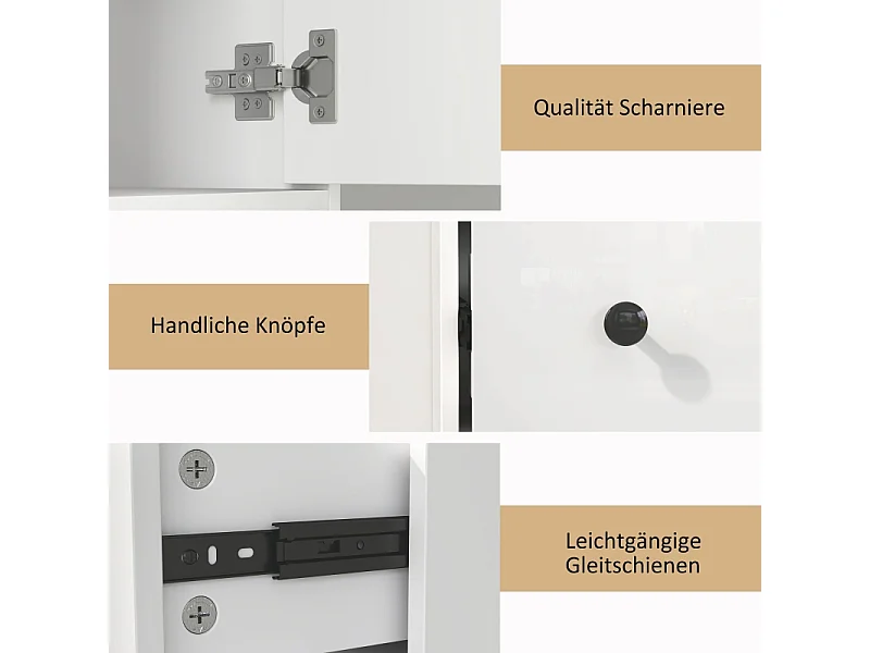 Armoire étroite avec tiroir et étagère réglable, en bois, blanc (20x20x178 cm)