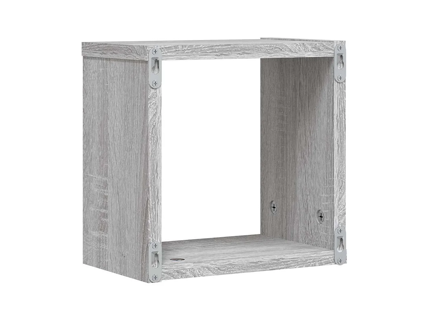Estantes de pared cubo 2 piezas Sonoma gris 26x15x26 cm madera de ingeniería