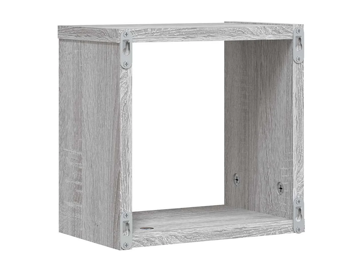 Estantes de pared cubo 2 piezas Sonoma gris 26x15x26 cm madera de ingeniería