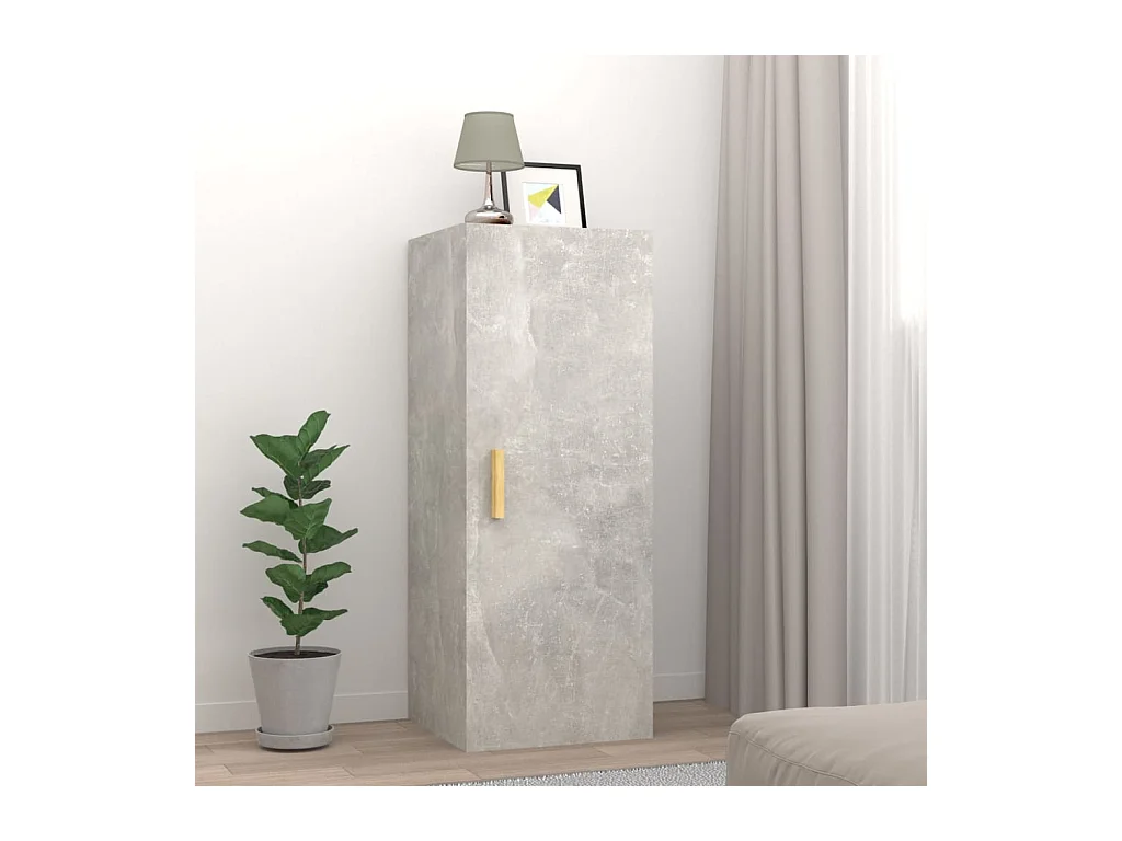 Armoire murale Gris béton 34,5x34x90 cm Bois d'ingénierie
