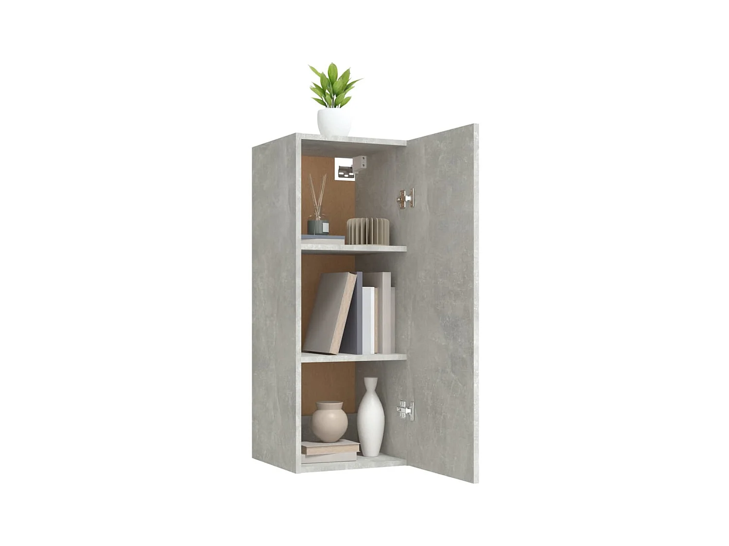 Armoire murale Gris béton 34,5x34x90 cm Bois d'ingénierie