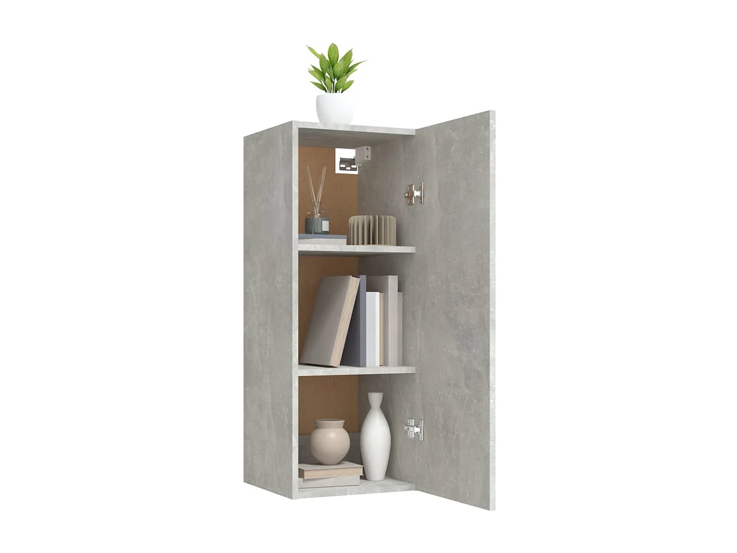 Armoire murale Gris béton 34,5x34x90 cm Bois d'ingénierie
