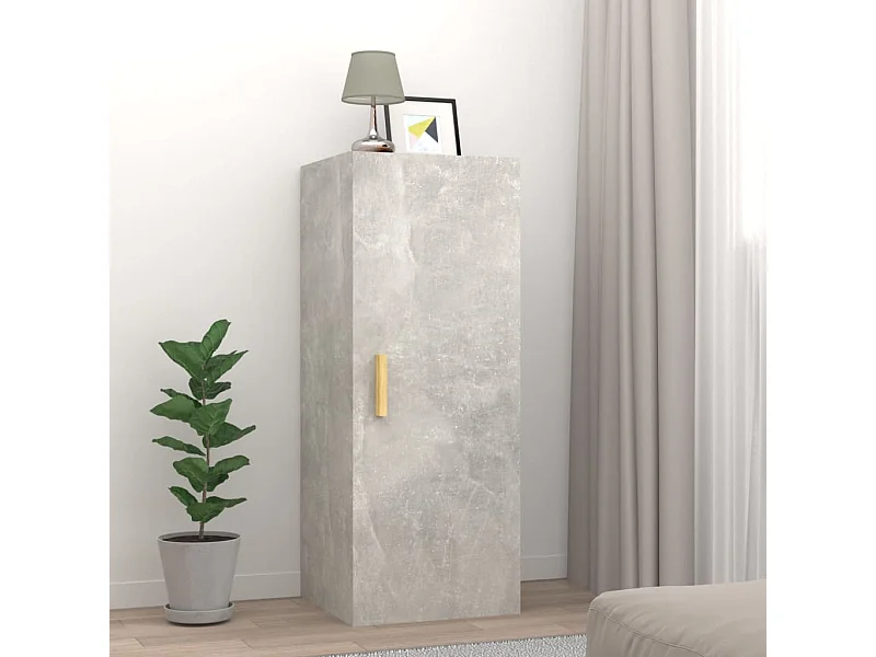 Armario de pared gris hormigón 34,5x34x90 cm Madera de ingeniería