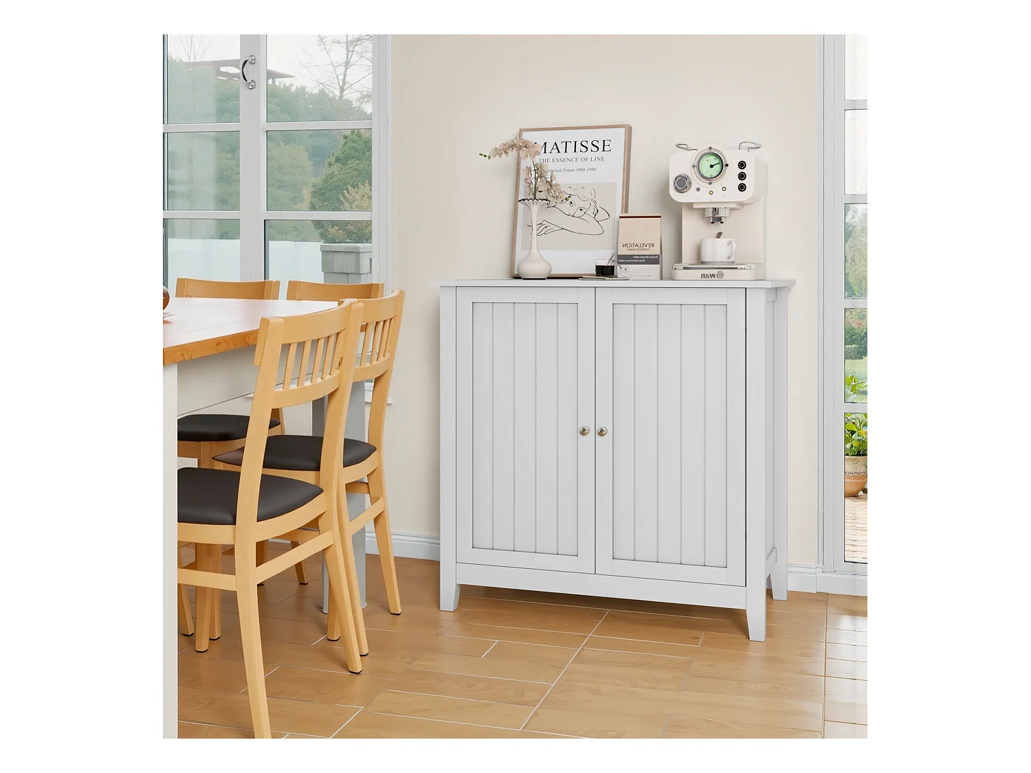 Meuble de rangement moderne, avec étagères ajustables et portes doubles, pour salle de bain, salon et chambre (80x40x80 cm)