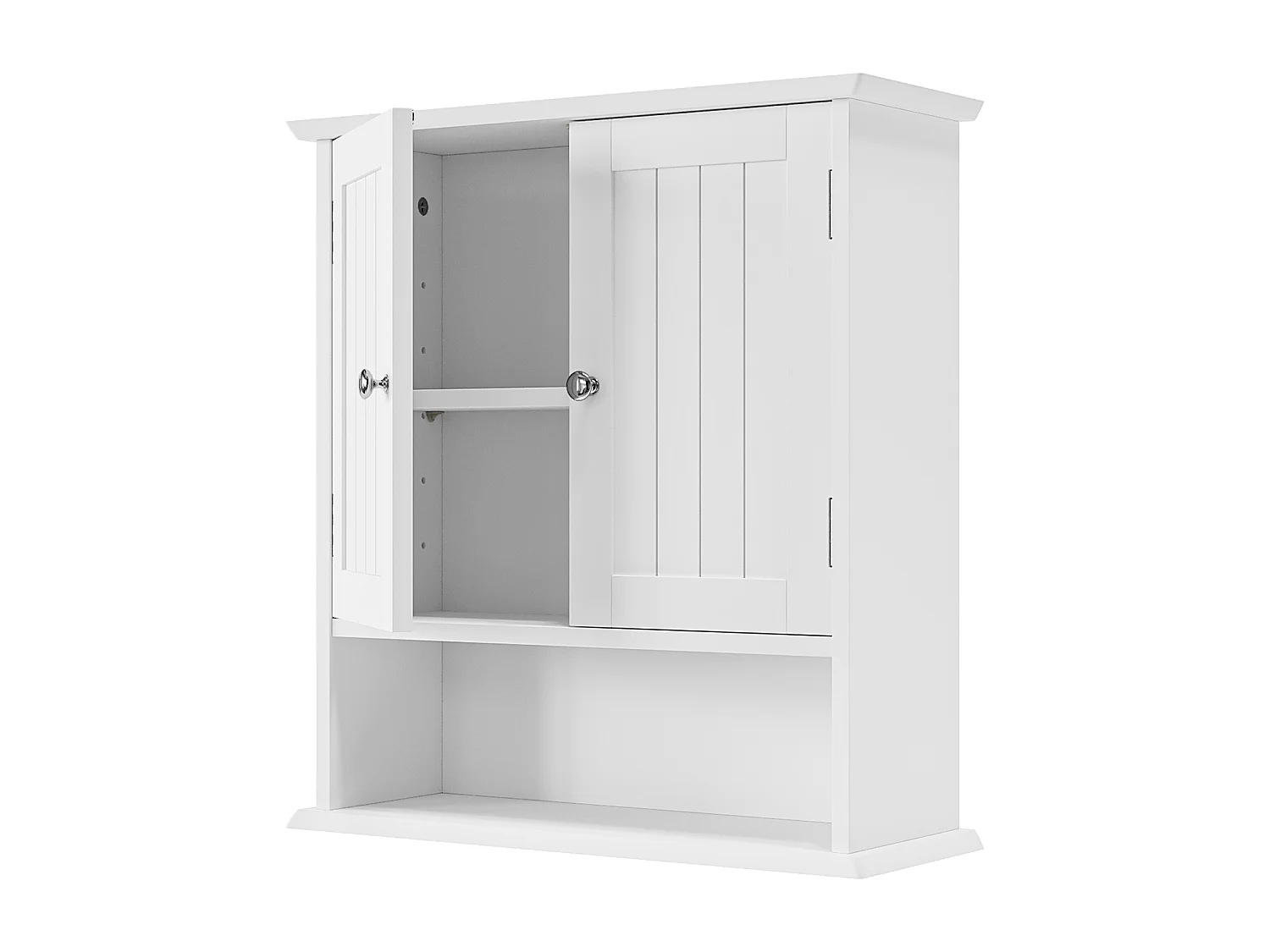 Badkamermeubel met verstelbare planken, MDF, wit (54,6x19,8x59,9 cm)