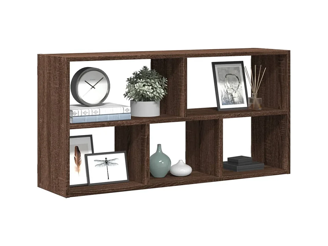 Wandplank bruin eiken 100x25x50 cm bewerkt hout