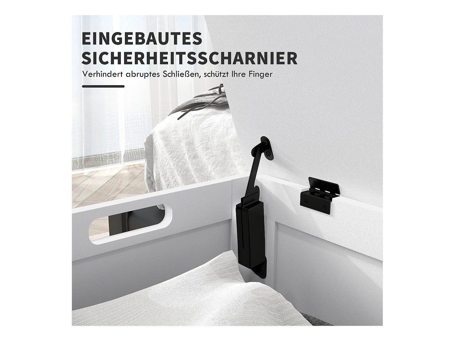 Boîte de Rangement avec Couvercle et Poignées, MDF, Blanc, 81x40x46 cm