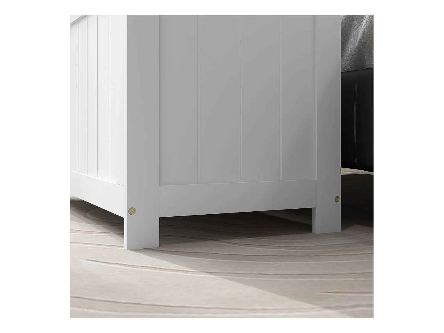 Boîte de Rangement avec Couvercle et Poignées, MDF, Blanc, 81x40x46 cm