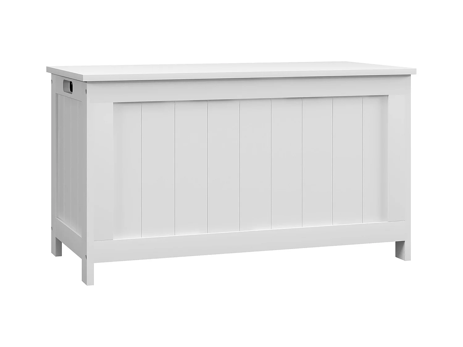 Boîte de Rangement avec Couvercle et Poignées, MDF, Blanc, 81x40x46 cm