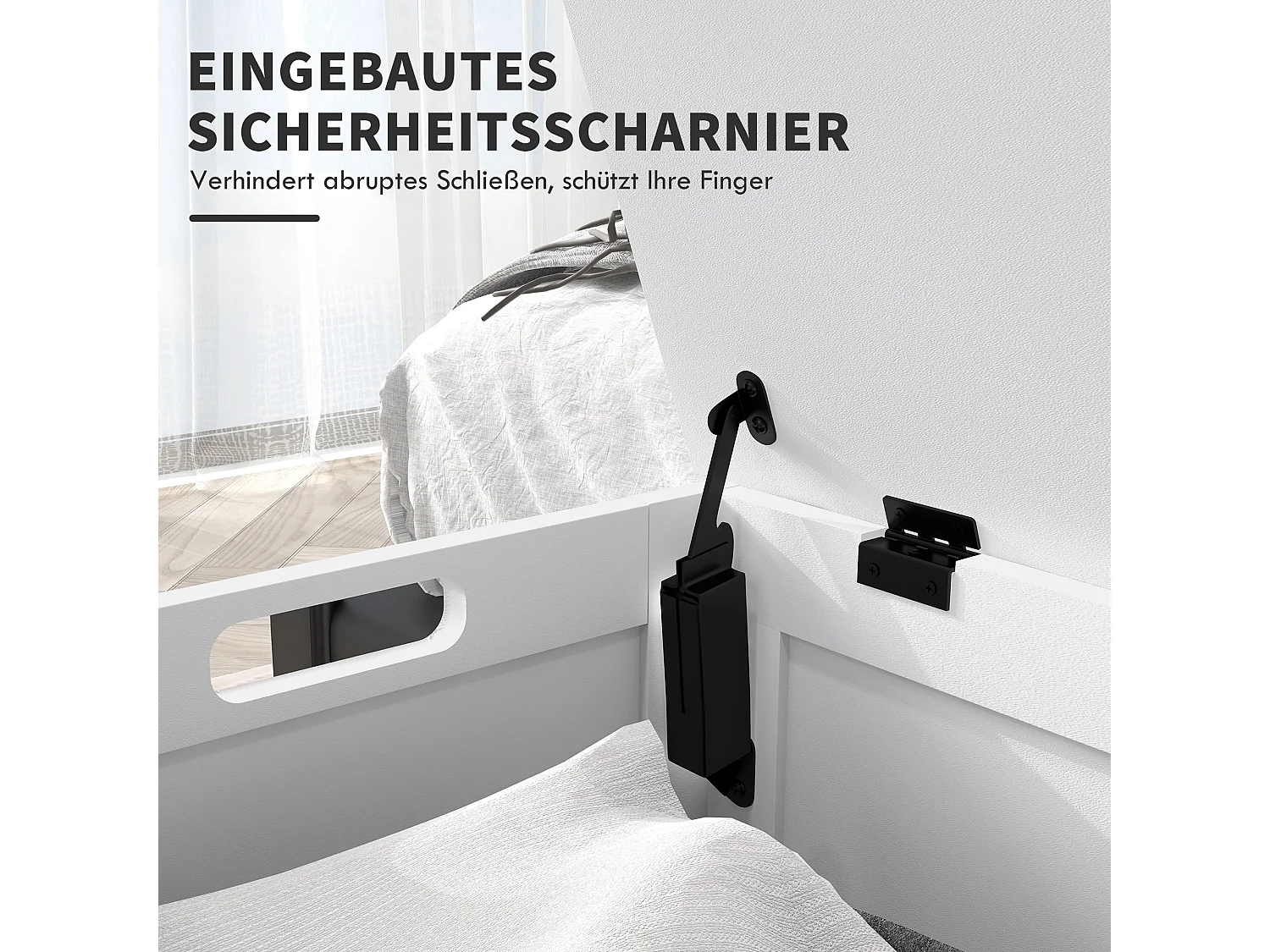 Boîte de Rangement avec Couvercle et Poignées, MDF, Blanc, 81x40x46 cm