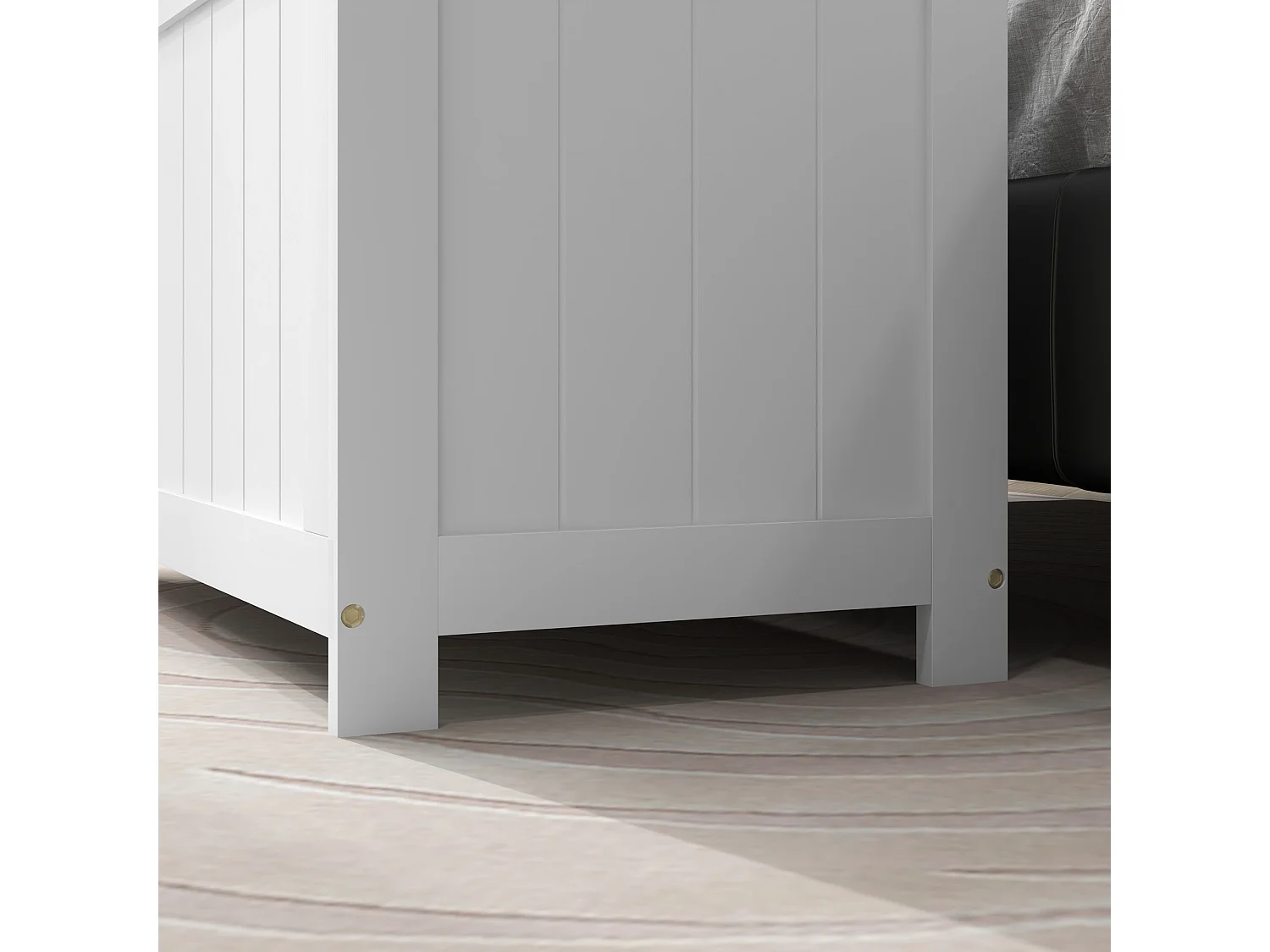 Boîte de Rangement avec Couvercle et Poignées, MDF, Blanc, 81x40x46 cm