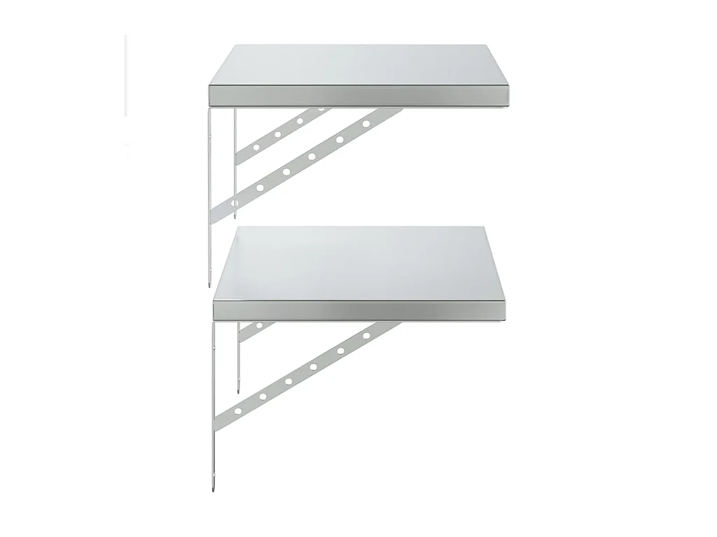 Étagères murales 2 pcs 50x40 cm argenté acier inoxydable