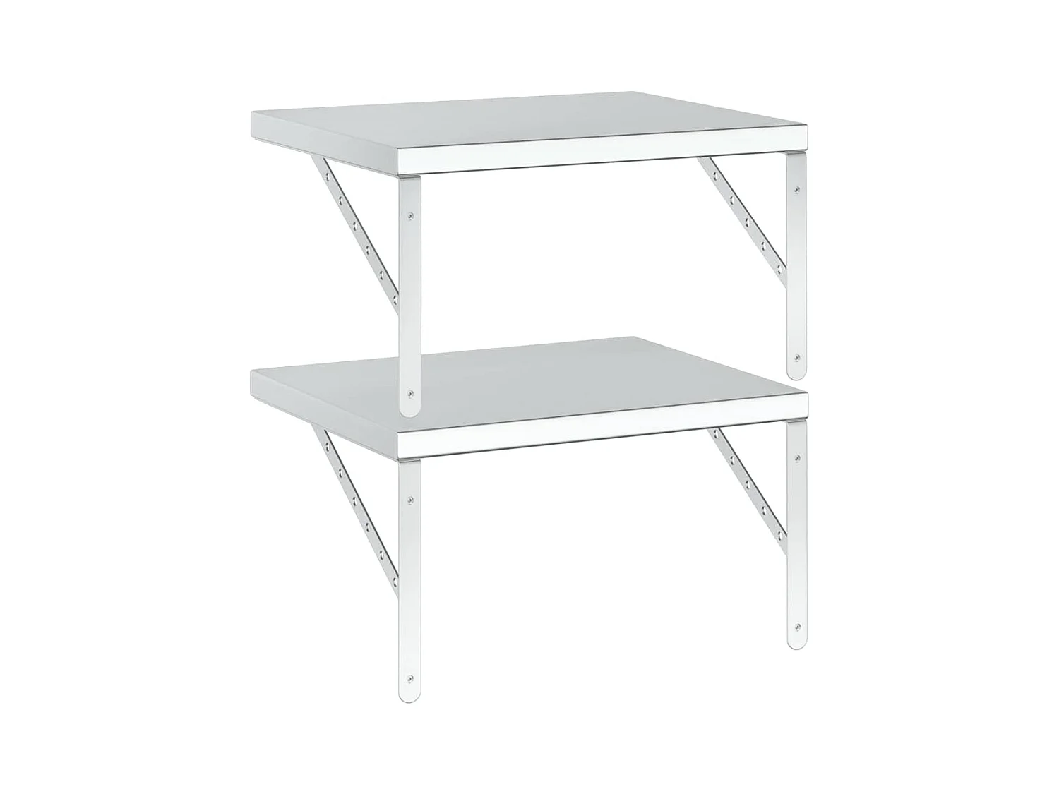 Étagères murales 2 pcs 50x40 cm argenté acier inoxydable