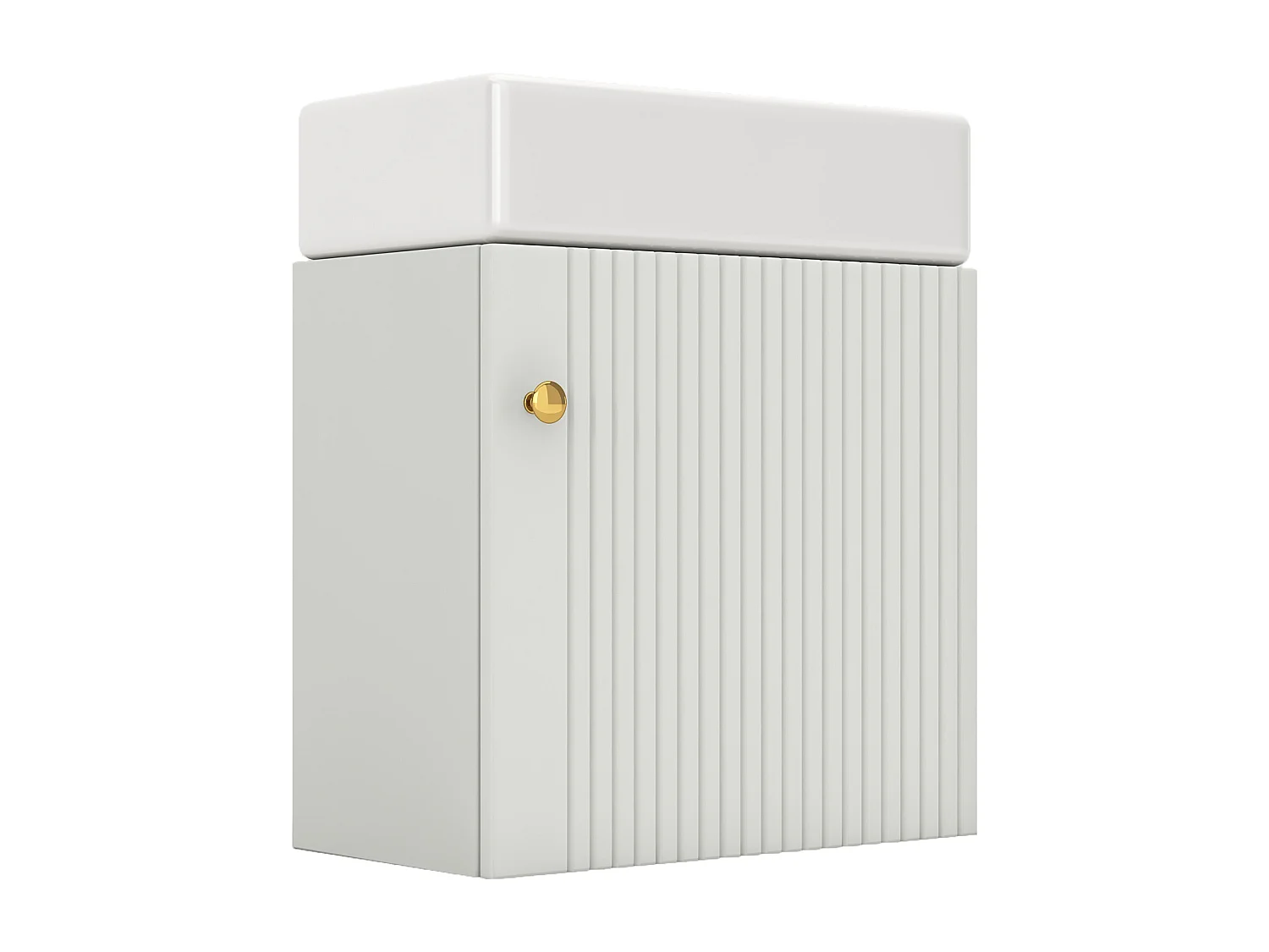 Badkamermeubel met wastafel en wandmeubel, wit, compact design (46x26x56 cm)