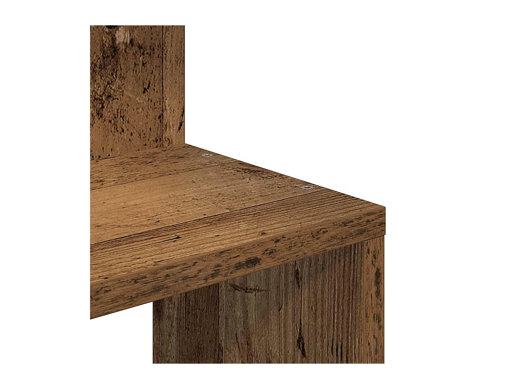 Étagère d'angle murale vieux bois 32x32x127,5cm bois ingénierie