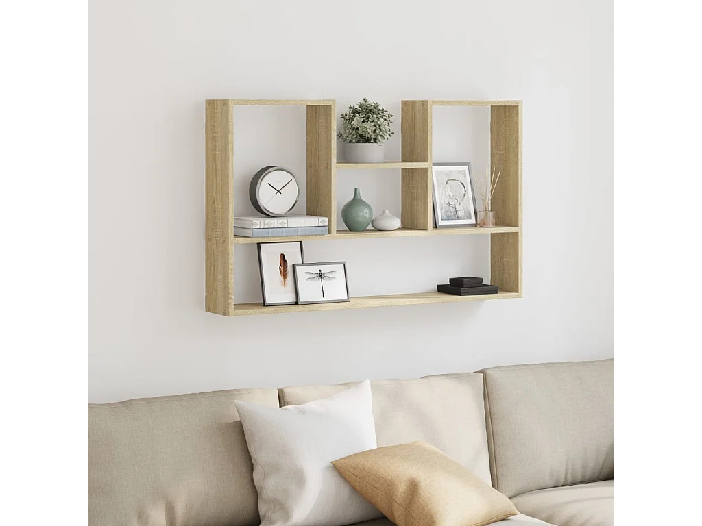 Estante de pared de roble Sonoma 99x15x60 cm madera de ingeniería