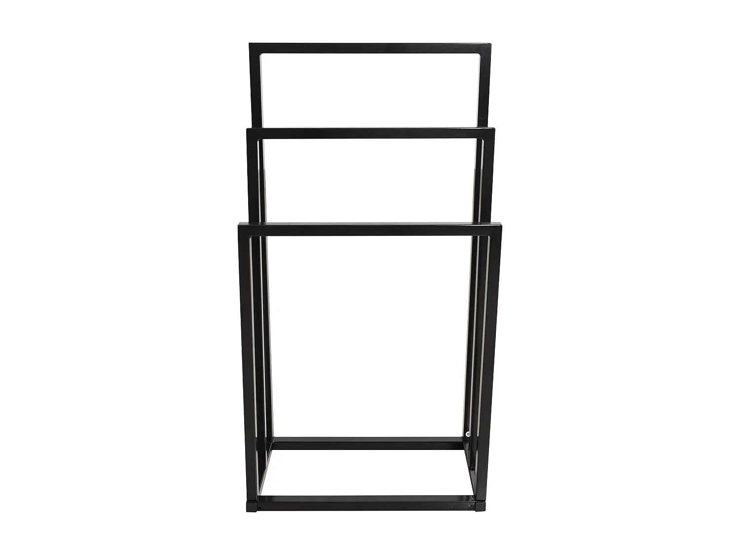 Badkamerhanddoekrek, 3-laags, strand- en badhanddoekhouder, metaal, zwart, (45x22x86 cm)