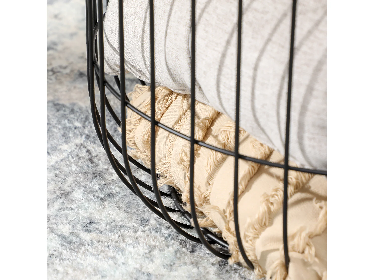 Set de 2 tables basses rondes, design scandinave, métal, noir (40x40x40 cm)