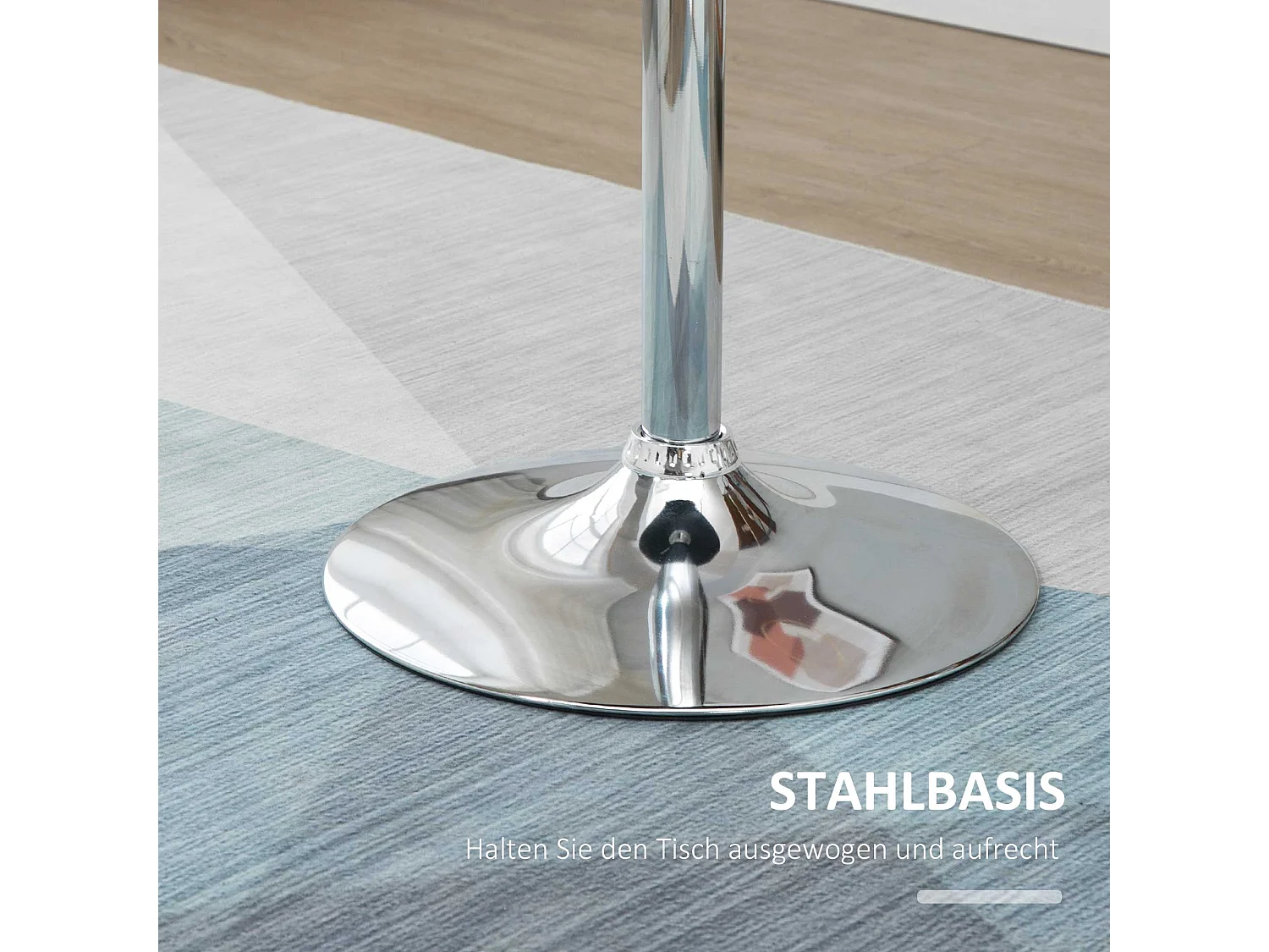 Table de bar ronde réglable en hauteur, plateau tournant, MDF, métal noir (61x61x70-90cm)