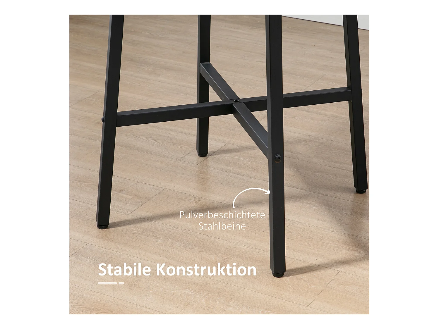 Runder Esstisch für 4 Personen, modernes Design, Furnierholz, braune Farbe (80x80x76 cm)