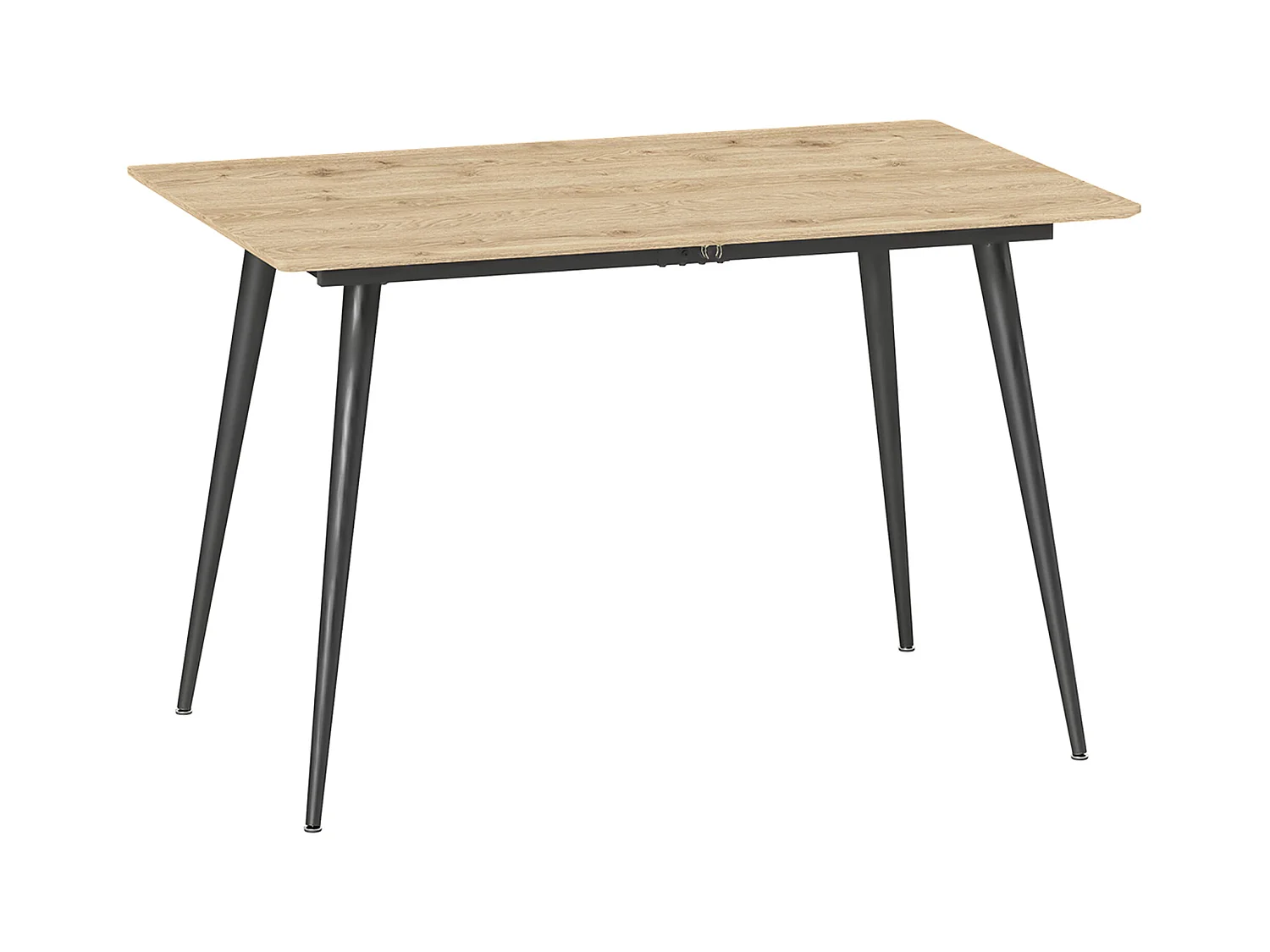 Table à manger extensible, design moderne, MDF et pieds en acier, couleur naturelle (160x75x77 cm)