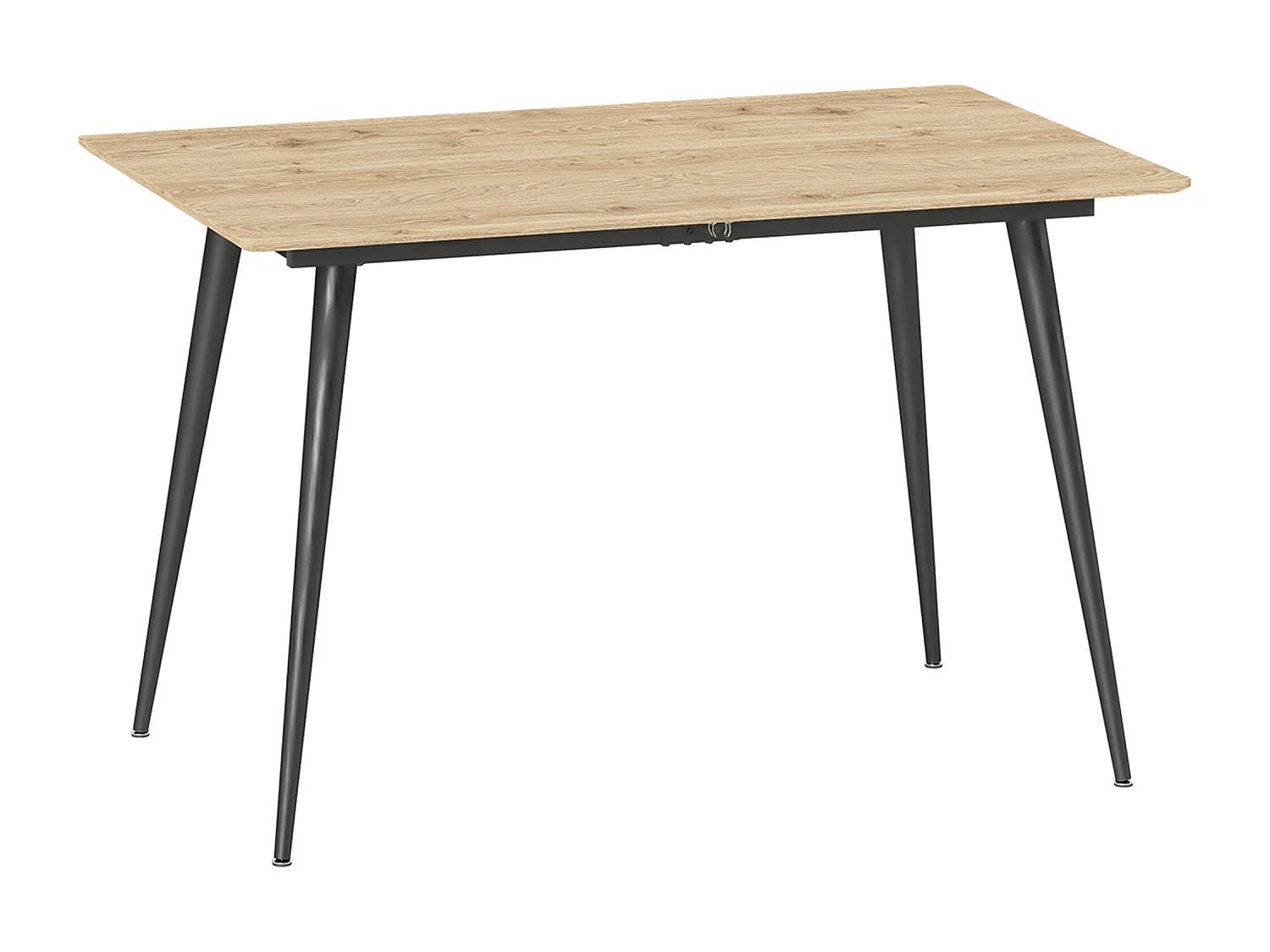 Table à manger extensible, design moderne, MDF et pieds en acier, couleur naturelle (160x75x77 cm)