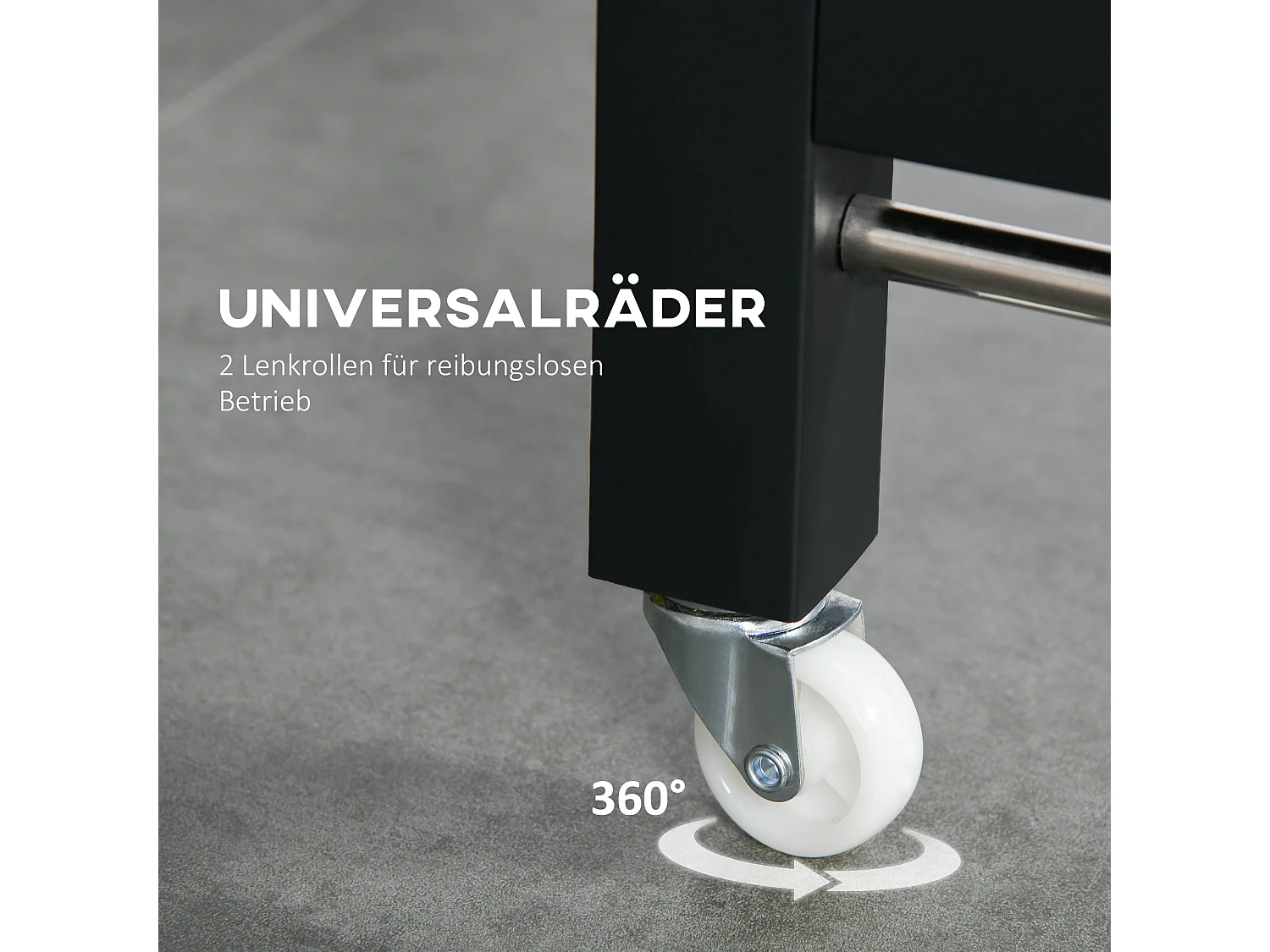 Table à manger extensible, avec roulettes, design compact, métal, bois, brun (118x70x76.5 cm)