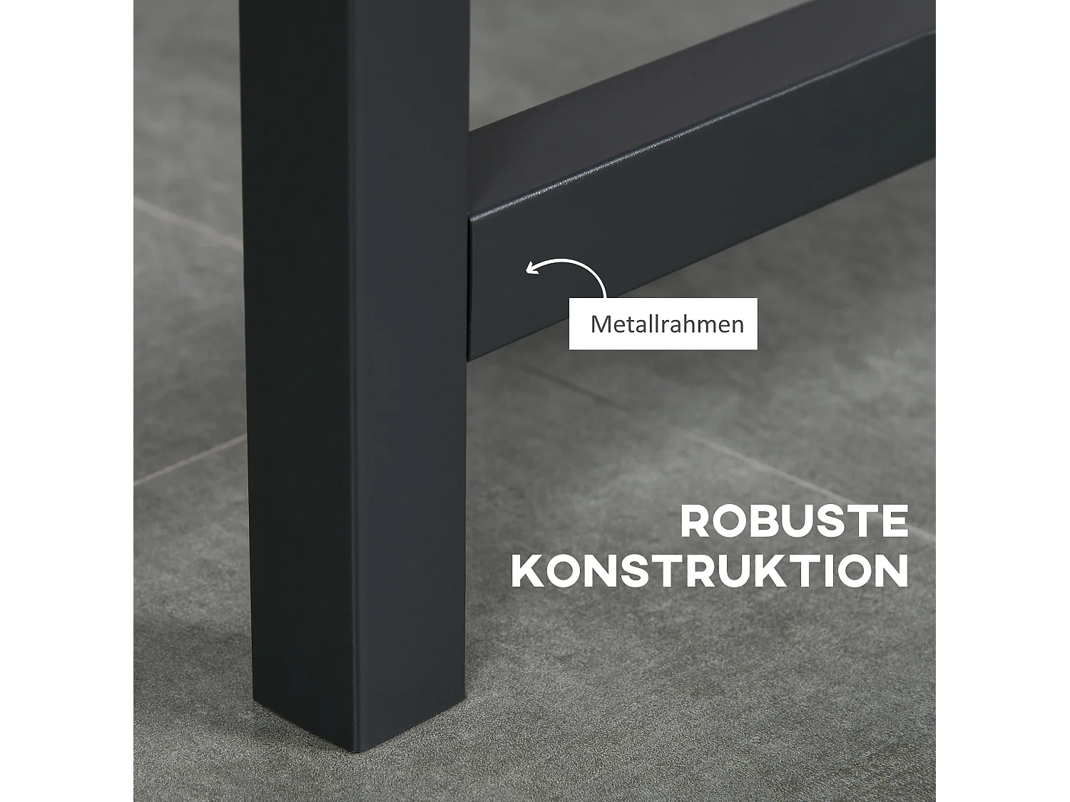 Table à manger extensible, avec roulettes, design compact, métal, bois, brun (118x70x76.5 cm)