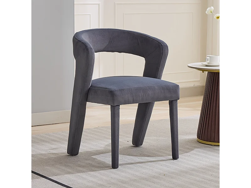 Sillón, sillón, gris, terciopelo, ergonómico, capacidad de carga 150 kg (59 x 60 x 79 cm)