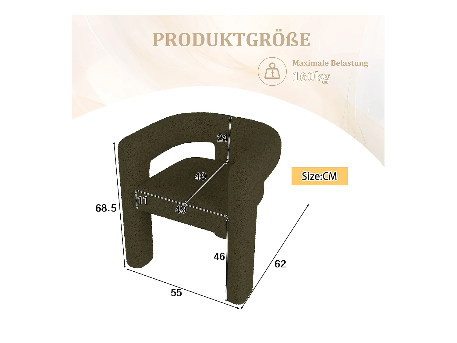 Fauteuil ergonomique, design unique, confort maximal et utilisable partout, moderne et robuste, montage rapide (62.5x32.5x71 cm)