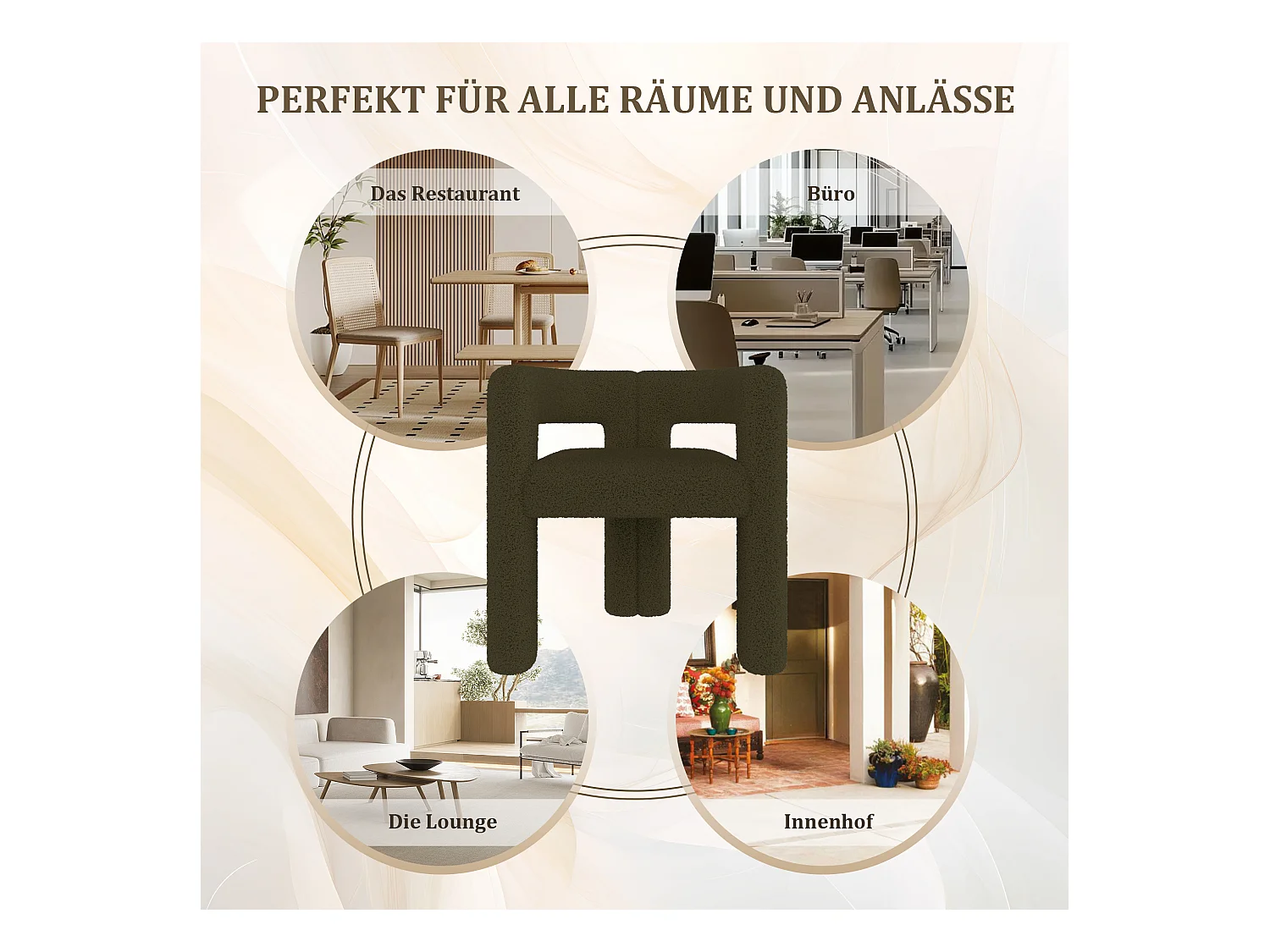 Fauteuil ergonomique, design unique, confort maximal et utilisable partout, moderne et robuste, montage rapide (62.5x32.5x71 cm)