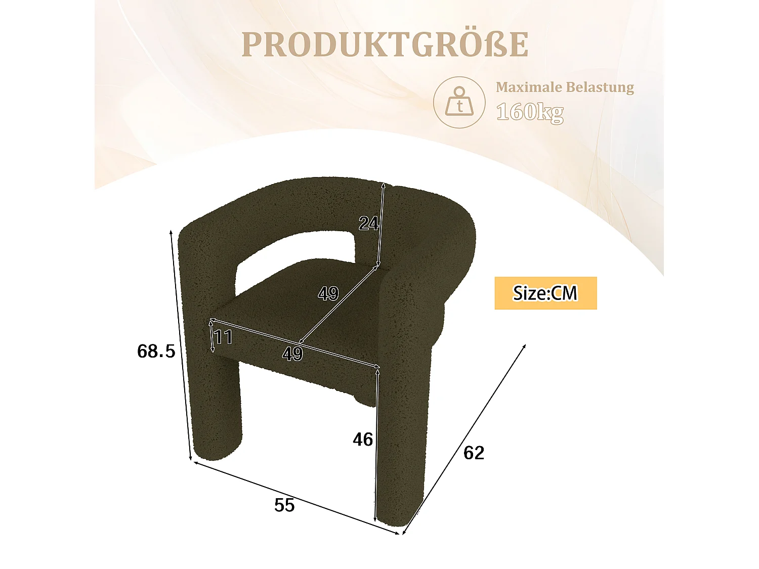 Fauteuil ergonomique, design unique, confort maximal et utilisable partout, moderne et robuste, montage rapide (62.5x32.5x71 cm)