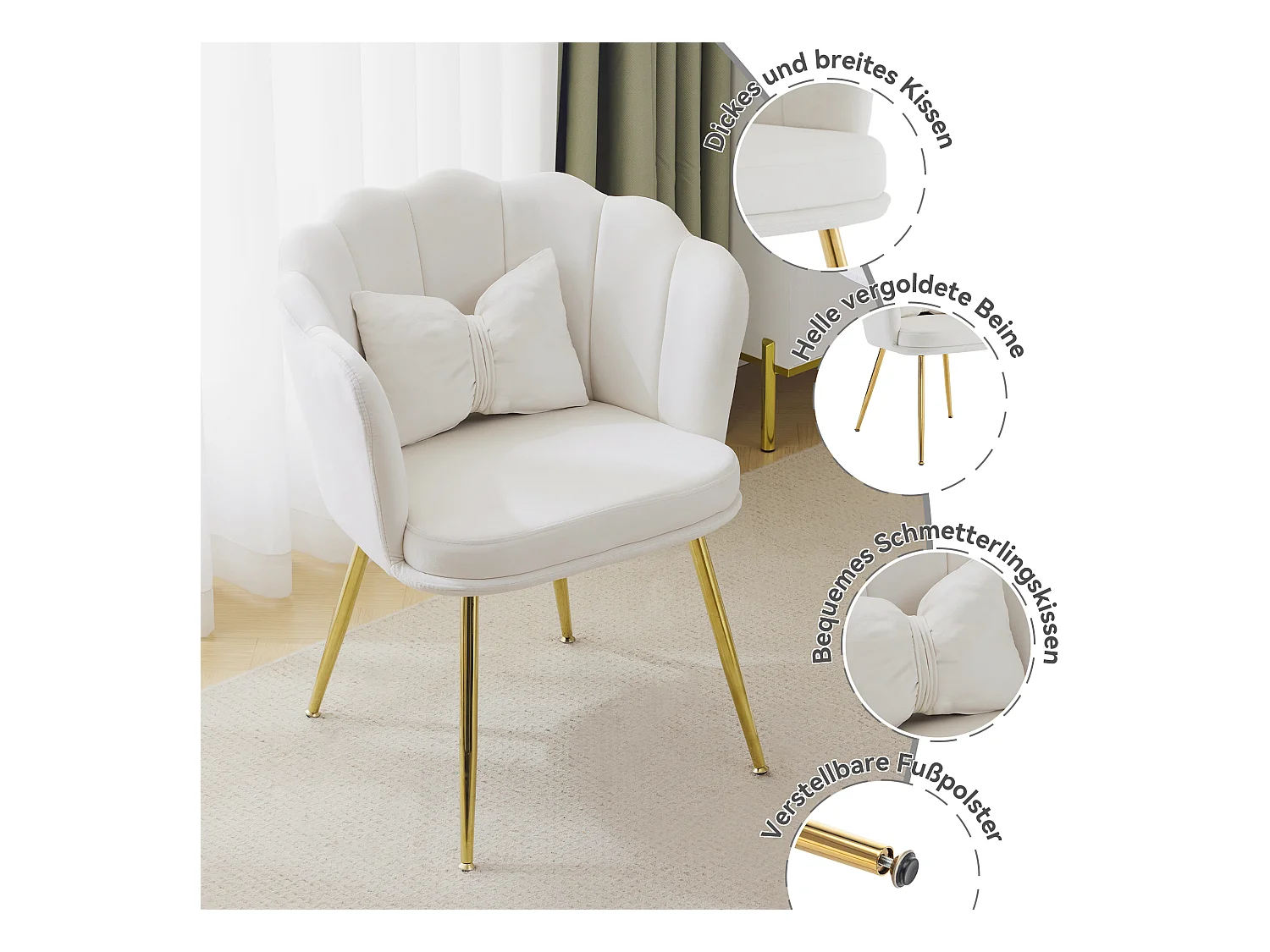 Fauteuil Moderne avec Dossier Réglable, Fauteuil de Salon, Velours, Moutarde (165x90x77 cm)