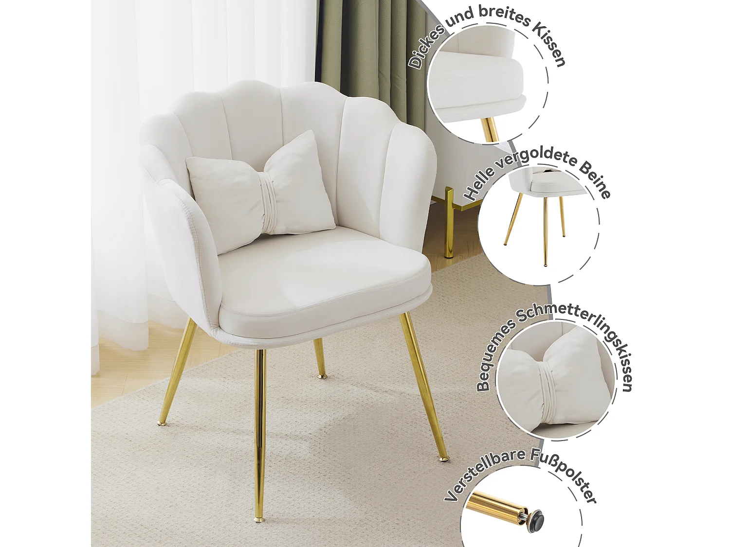 Moderne fauteuil met verstelbare rugleuning, woonkamerfauteuil, fluweel, mosterdgeel (165x90x77 cm)