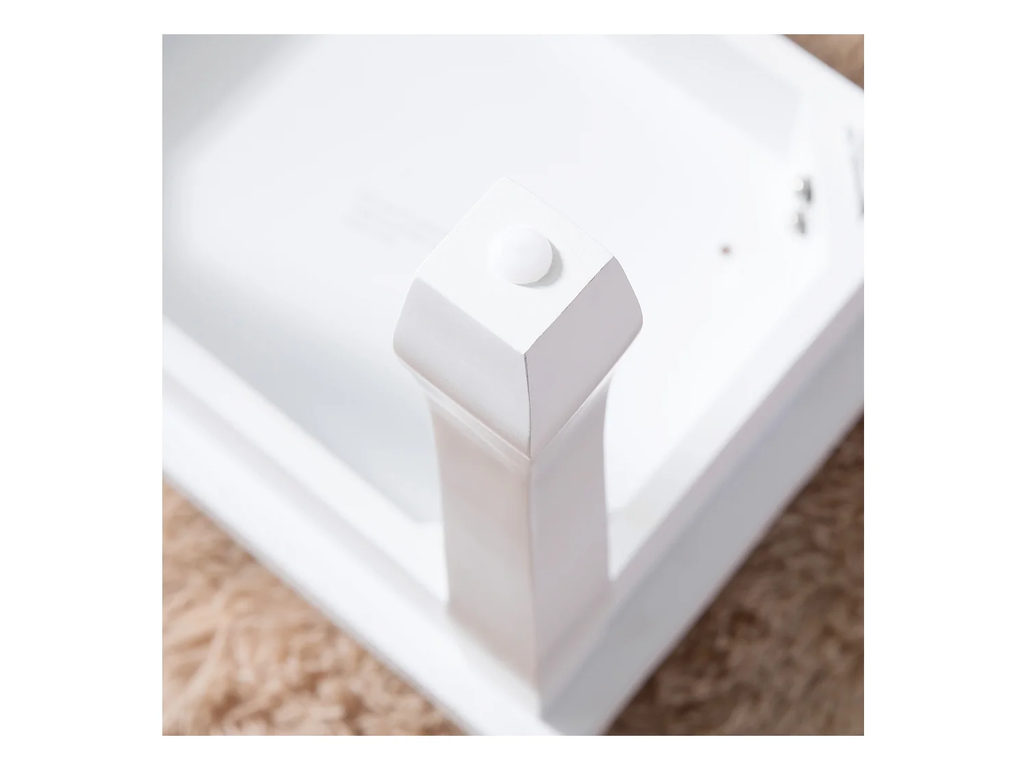 Tabouret de maquillage, fauteuil rembourré pour piano, coton élastique, bois massif blanc (43x33x45 cm)