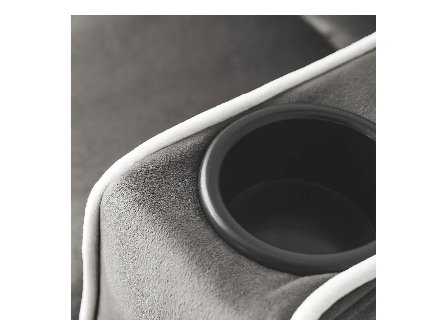 Canapé-lit 3 en 1 avec porte-gobelets et support pour téléphone, tissu chenille, gris foncé (83x167x76 cm)