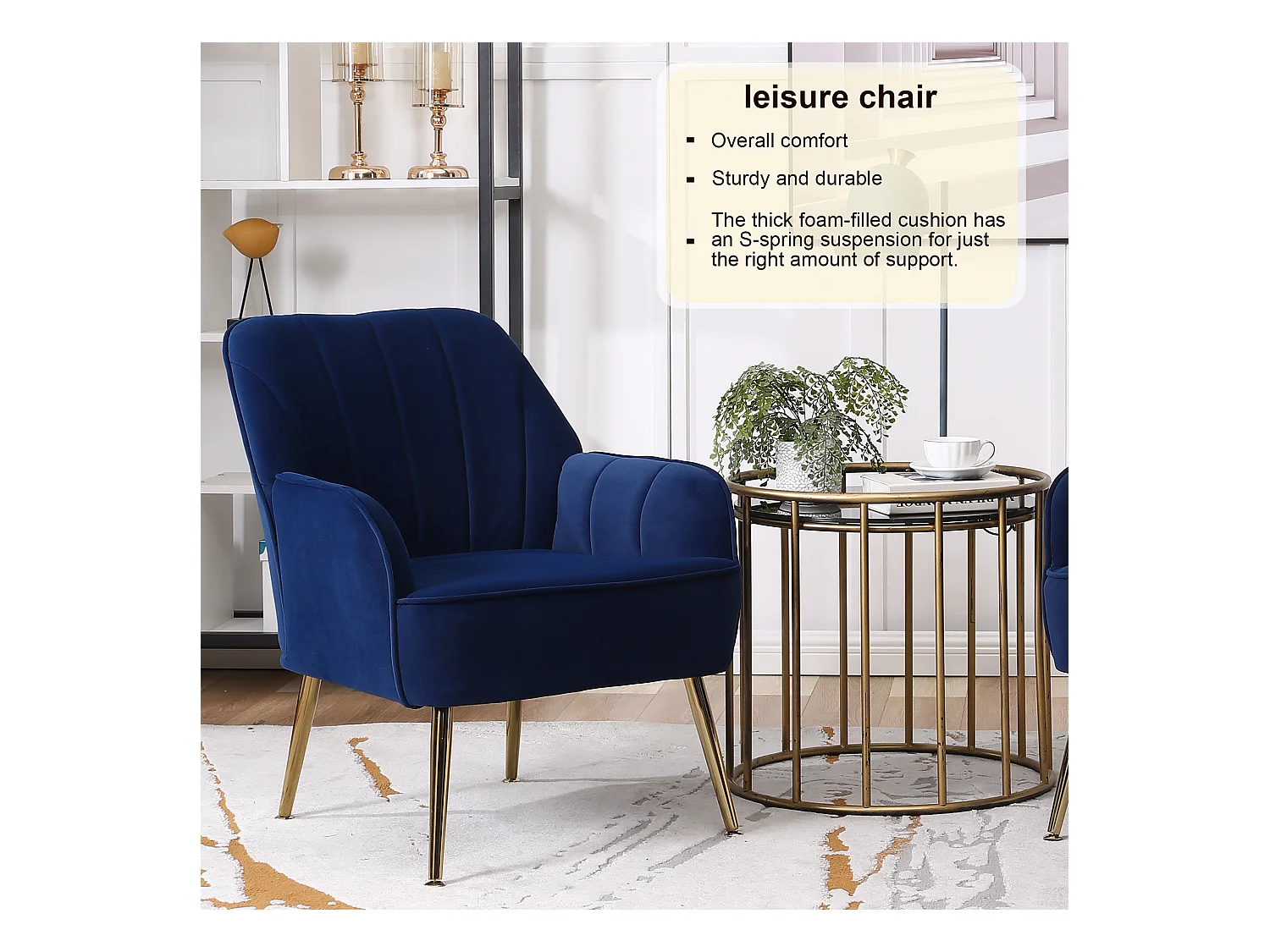 Fauteuil Lounge moderne en velours, design ergonomique, tissu en lin, gris (64x73x78 cm)